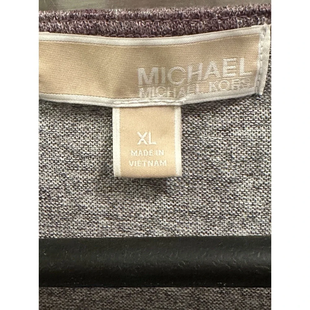 Michael Kors XL Purple Snakeskin Midi Dress Light Weight Stretch Half Zip